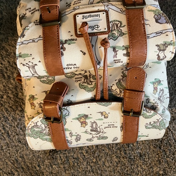 Loungefly Handbags - Loungefly Winnie the Pooh Map Print Backpack with Brown Accents NWT